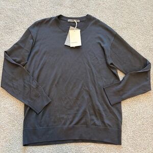 Icebreaker Nova Sweater Mens L Gray Crewneck Wool Blend Lightweight Casual